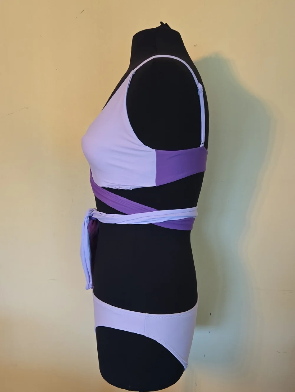aerie Purple Colorblock Wrap Bikini Set
